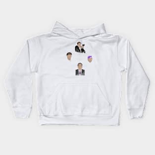 the office michael scott multiple characters Kids Hoodie